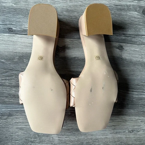 Tan weave slide kitten heel - Picture 2 of 4